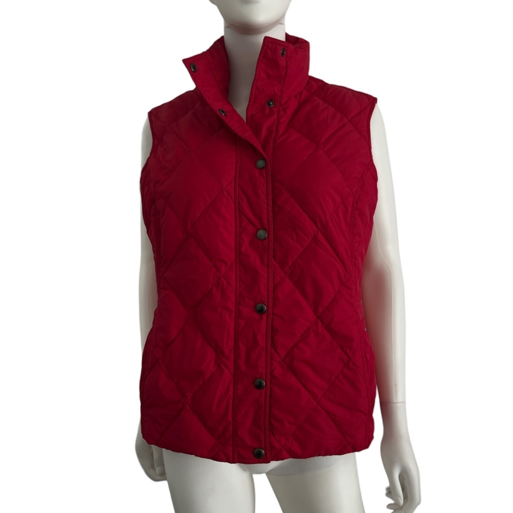 Lands’ end quilted vest red